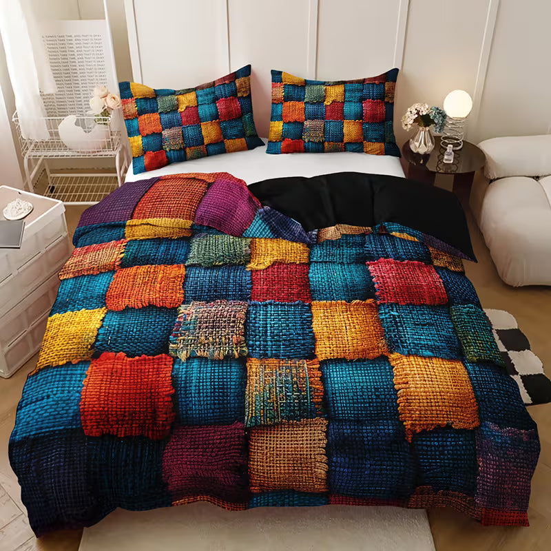 ™Cottia | סט ציפה בסגנון כפרי – 2/3 חלקים, הדפס בלוק צבעים