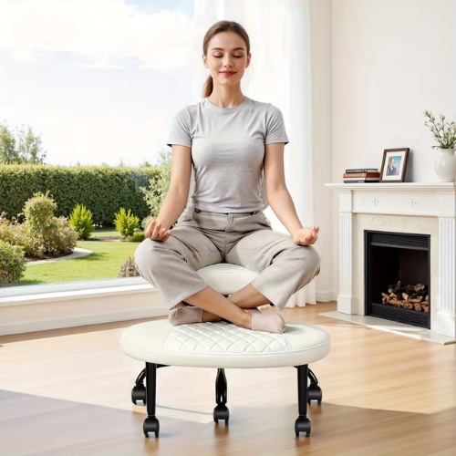 ™Ezvian |  כיסא משרד בישיבה מסורגת, עור PU, גובה מתכוונן, תמיכה לגב