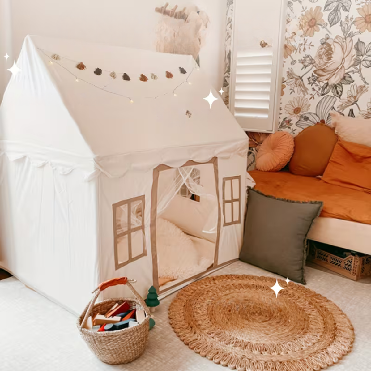 ™Brav | אוהל בית לילדים עם שרשראות אורות