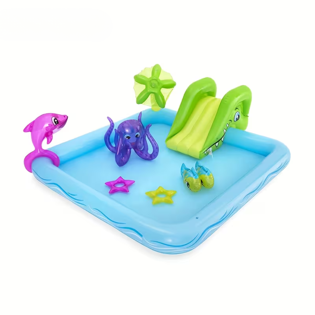 ™Aquaztra | בריכת ילדים מתנפחת – מרכז משחק ומגלשת מים